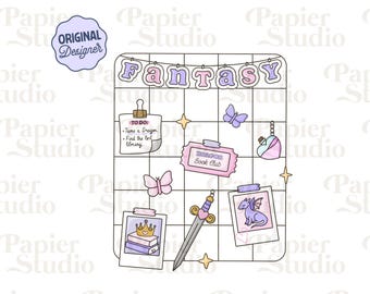 Dragon Fantasy Grid Panel PNG SVG, Cute Bookish clipart, Designs for Stickers, Booklover png, Fourth Wing Commercial Use, Trendy Book Lover