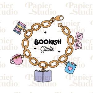 LIVRE Girlie PNG SVG, png livresques, clipart livresques, dessins pour autocollants, signets, chemises, tasses Libbey et porte-clés, design artistique mignon