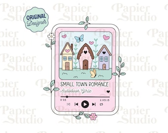Small Town Romance Audiobook PNG SVG, Cute Trendy Bookish Clipart, Kindle Sticker Design, Booklover Commercial Use, Cute Book Lover Design