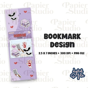 Horror Bookmarks Design PNG, Trendy printed bookmark, Cute Bookish Book mark, Printable True Crime book marks for Commercial use
