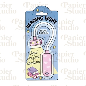 BOOKISH Reading Light PNG SVG, Trendy Cute Bookish clipart, Designs for Stickers, Bookmark, Shirts, Keychains & Mugs, Artsy Bookish Print
