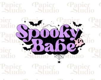 Spooky Babe Pastel Goth PNG SVG, Cute Halloween Clipart Spooky Season, Designs for Stickers, Bookmarks, Shirts, Libbey Cups & Keychains