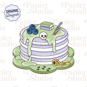 Thriller & True Crime Pancake PNG SVG, Cute Bookish clipart, Design for Stickers, Trendy Aesthetic for Book Lover, Commercial Use Cut File