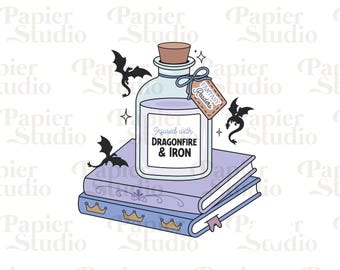 FANTASY Reader PNG SVG, Aesthetic Bookish clipart, Cute Fourth Wing Dragon png, Designs for Stickers, Trendy for Book Lovers Commercial Use
