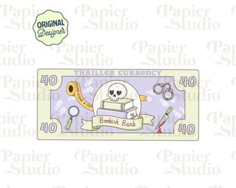 Thriller & True Crime Currency PNG SVG, Cute Bookish clipart, Design for Stickers, Trendy Aesthetic for Book Lover, Commercial Use Cut File