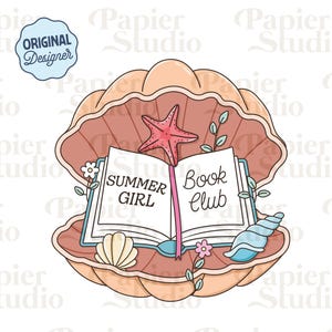 Summer Girl Book Club PNG SVG, clipart livresques mignons, dessins pour autocollants, png Booklover, usage commercial, esthétique tendance pour les amateurs de lecture