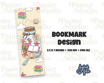 Summer Beach Book Club Bookmarks Design PNG, Cute Book mark, Aesthetic Trendy Printable bookmark for Commercial use, Summer Read Bookmark