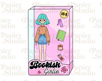 BOOKISH Girlie PNG SVG, Bookish png, Book clipart, Designs for Stickers, Bookish Clipart, Bookmarks design, Booklover, Book png