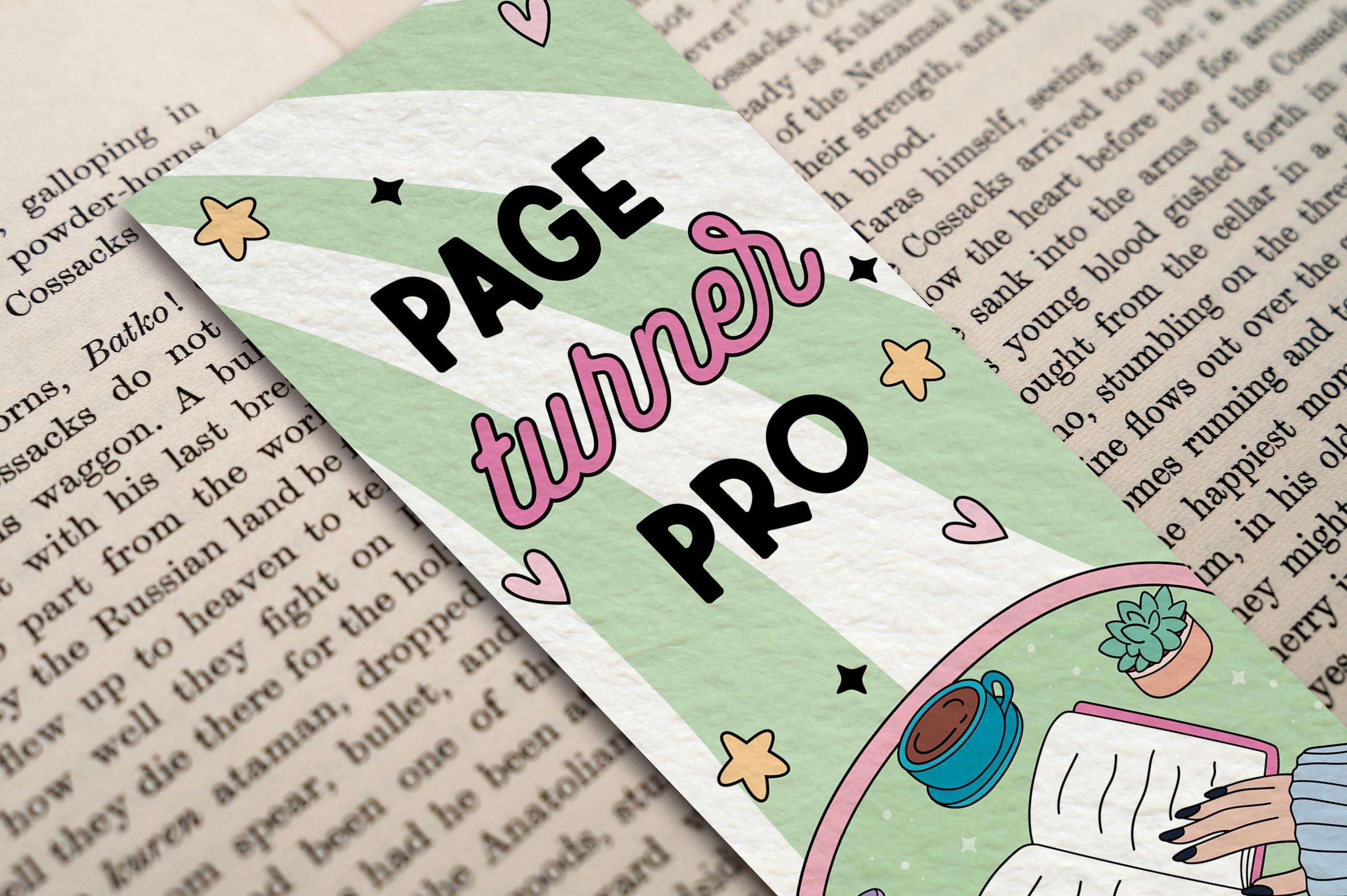 Bookmark Pro Page Turner Pro BOOKISH Bookmark Design, PNG File, Aesthetic Printed ...