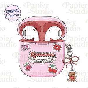 Romans Audiobook Girlie PNG SVG, Trendy Bookish Clipart, Projekt naklejek, Trendy Estetyka dla Miłośników Książek, Komercyjny Plik Cięcia