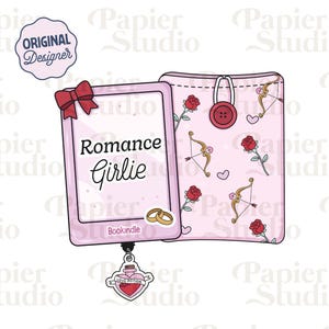 Romance Girlie PNG SVG, Modny Książkowy Clipart, Uroczy Projekt Naklejki Kindle, Plik Do Użytku Komercyjnego Booklover, Projekt Miłośnika Książek Romansowych