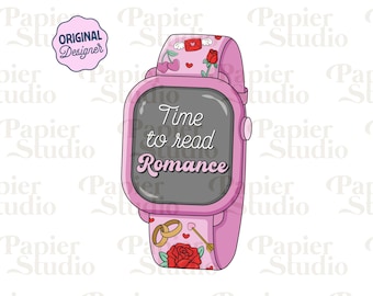 Time To Read Romance PNG SVG, Cute Trendy Romance Bookish Clipart, Kindle Sticker Design, Commercial Use Cut File, Booklover Artsi Designs