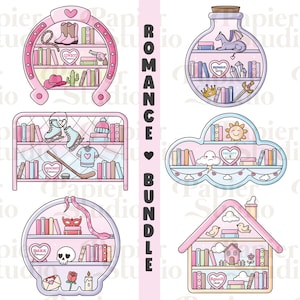Romanze Buch Tropen Bundle PNG SVG, Bookish Clipart, Design für Aufkleber, trendige Ästhetik für Buchliebhaber, Romantik Liebhaber, kommerzielle Nutzung