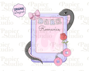 Dark Romance Kindle Girlie PNG SVG, Cute Trendy Bookish Clipart, Kindle Sticker Design, Trendy Commercial Use, Darkromance Book Lover Design