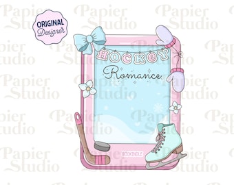 Hockey romantiek Kindle Girlie PNG SVG, schattige trendy leesgrage clipart, Kindle sticker ontwerp, romantiek boek minnaar ontwerp voor commercieel gebruik