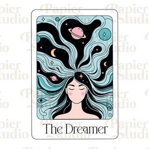 The Dreamer PNG SVG, Diseño para TarotCard, Pegatinas, Copa Libbey, Bolsas de mano, Psíquico, Diseño de pegatinas lindas, Meditación, Imágenes prediseñadas de salud mental