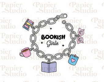 BOOKISH Girlie PNG SVG, Bookish png, Bookish clipart, Designs for Stickers, Bookmarks, Shirts, Libbey Cups & Keychains, Cute Artsy Design