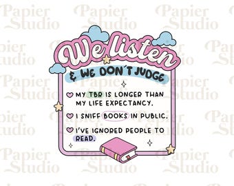 Funny BOOKISH PNG SVG, Trendy Cute Bookish clipart, Designs for Stickers, Bookmark, Shirts & Mugs, Cute Aesthetic Commercial Use Cut File