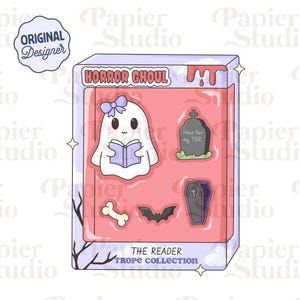 Horror Ghoul PNG SVG, Bookish clipart, Designs for Stickers, Trendy Aesthetic for Book Lovers, Commercial Use Cut File, True Crime Png