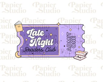 Late Night Readers Club png, Buch Clipart, Designs für Aufkleber, Bücherliebe, Buch Club, Lesezeichen Design, Buchliebhaber, Buch Aufkleber
