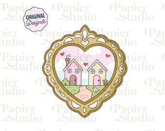 Small Town Romance Frame PNG SVG, Cute Trendy Bookish Clipart, Kindle Sticker Design, Booklover Commercial Use, Romance Book Lover Design