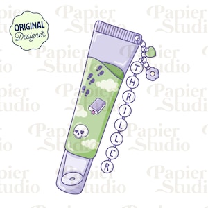 Thriller & True Crime Lipgloss PNG SVG, Cute Bookish clipart, Designs for Stickers, Trendy Aesthetic for Book Lover, Commercial Use Cut File