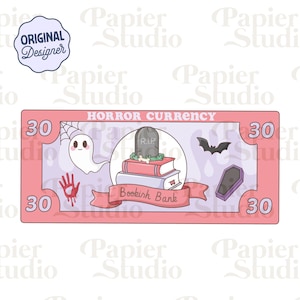 Horror Currency PNG SVG, Bookish clipart, Designs for Stickers, Trendy Aesthetic for Book Lovers, Commercial Use Cut File, True Crime Png