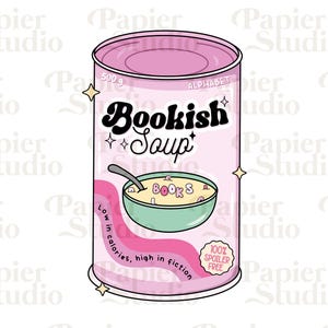 Soupe LIVRE PNG SVG, clipart livresques mignons, dessins pour autocollants, png de bibliothécaire, fichier de coupe à usage commercial, esthétique tendance pour les amateurs de livres