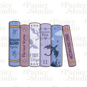 Dragon Books PNG SVG, Aesthetic Bookish clipart, Cute Fourth Wing Dragon png, Designs for Stickers, Trendy for Book Lovers Commercial Use