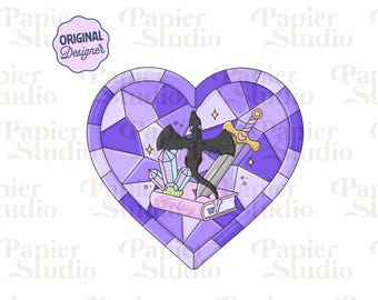 Dragon Fantasy gebrandschilderd glas PNG SVG, leesgrage clipart, schattige vierde vleugel draak png, ontwerpen voor stickers, trendy commercieel gebruik, boekenliefhebbers