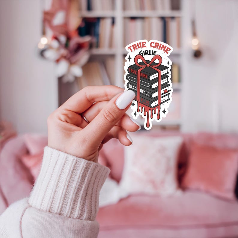 True Crime Girlie PNG SVG, Bookish clipart, Designs for Stickers, Trendy Aesthetic for Book Lovers, Commercial Use, True Crime png Designs image 2
