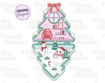 Christmas Ghost Reading PNG SVG, Cute Bookish Christmas clipart, Winter Designs for Stickers, Coquette Trendy Booklover for Commercial Use