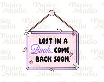Lost in a BOOK PNG SVG, Bookish png, Bookish clipart, Designs for Stickers, Bookmark, Shirts, Libbey Cups & Keychains, Cute Artsy Design
