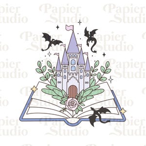 Dagon Books PNG SVG, Aesthetic Bookish clipart, Cute Fourth Wing Dragon png, Designs for Stickers, Trendy for Book Lovers Commercial Use