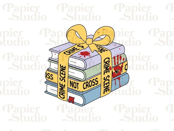 True Crime PNG SVG, Bookish clipart, Designs for Stickers, Trendy Aesthetic for Book Lovers, Commercial Use, Mystery book lover design