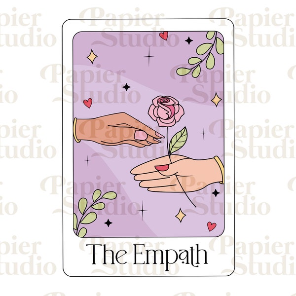 The Empath PNG SVG, Design for TarotCard, Stickers, Libbey Cup, Tote Bags, Psychic, Cute sticker Design, Meditation, Mental Health clipart