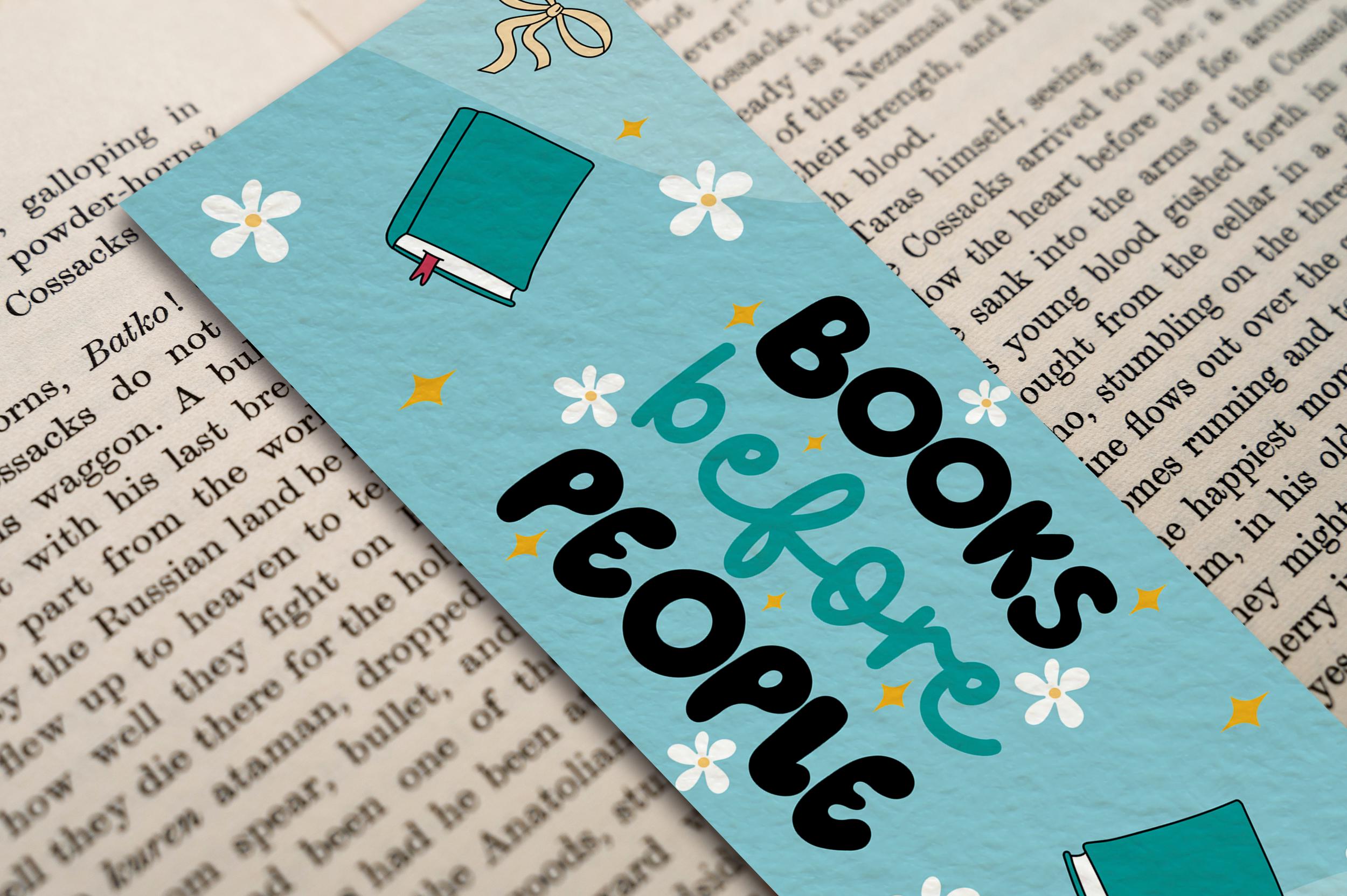 BOOKS Before People Bookmark Design, PNG File, Aesthetic Printed ...