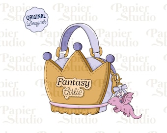 Fantasy Girlie Bag PNG SVG, Bookish clipart, Cute Fourth Wing Dragon png, Designs for Stickers, Trendy for Book Lover Commercial Use Design