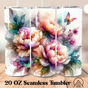 Peony Seamless vaso envoltura Flores vaso sublimación Spring Flowers vaso diseños Florals Tumbler PNG, Regalos para ella, Archivos digitales