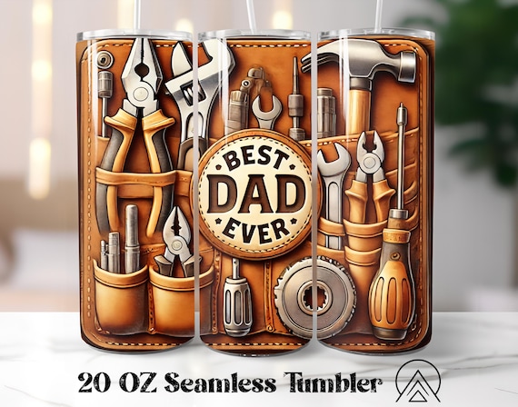 Best Dad Ever Seamless Tumbler Dad Tumbler Sublimation Father's Day Tumbler Designs Best Dad Ever Tumbler PNG, Gifts for dad, Digital files