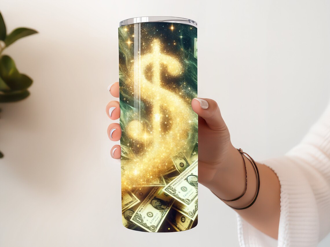 Dollar Bills Seamless Tumbler Wrap Money Tumbler Sublimation Treasure ...