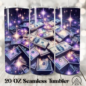 Dollar Bills Seamless Tumbler wrap Money Tumbler sublimazione Treasure Tumbler designs Banconote Tumbler PNG, Regali per lei, File digitali
