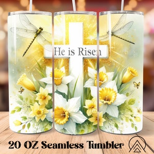 He Is Risen Seamless tumbler wrap Christian tumbler sublimation Easter tumbler designs Cross tumbler png Religion Tumbler png, Digital files