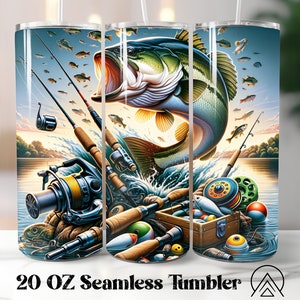 Fishing Seamless Tumbler Fishing Life Tumbler Sublimation Fisherman Tumbler Designs Fishing Tumbler PNG, Cadeaux pour papa et Fichiers numériques