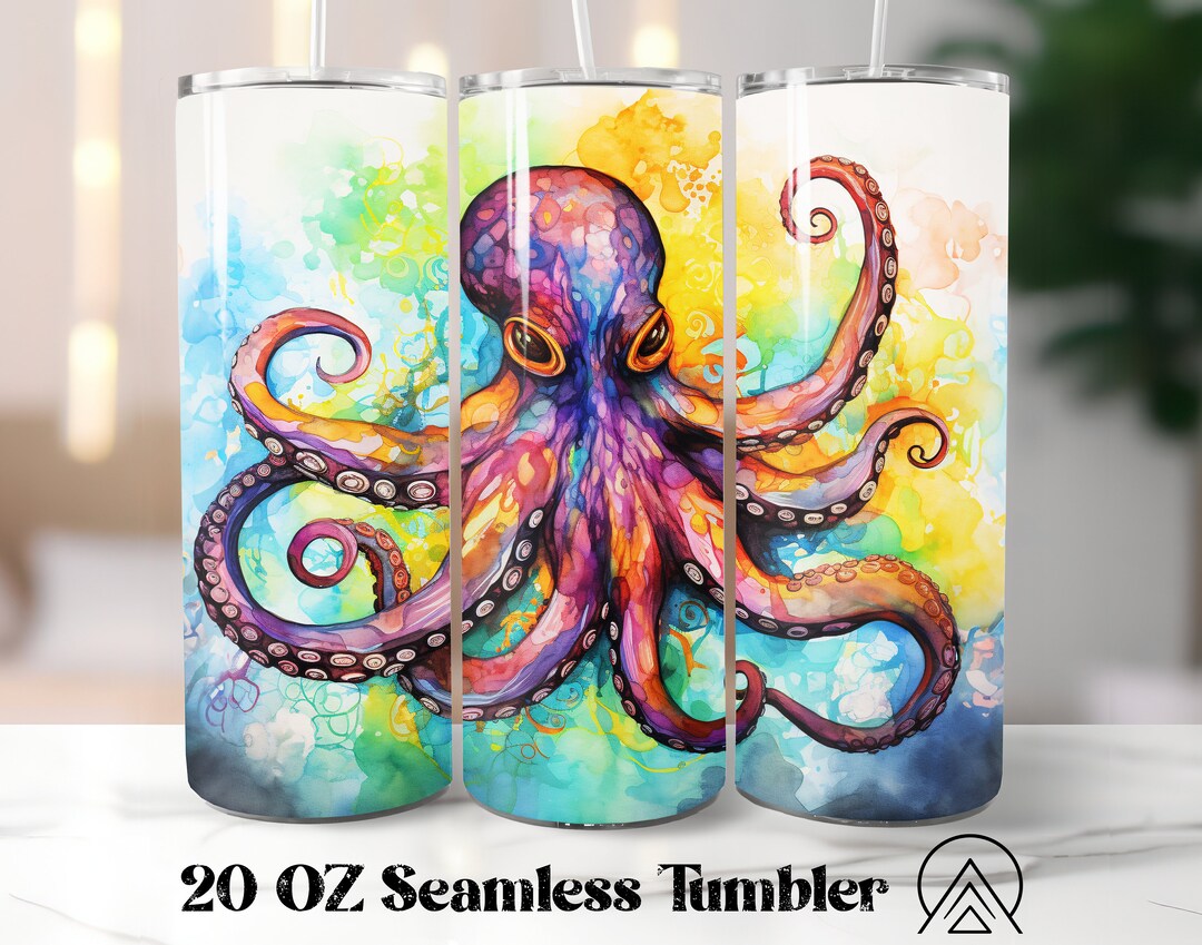 Octopus Alcohol Ink Octopus Alcohol Ink 20oz Sublimation Tumbler Designs Animal Straight ...