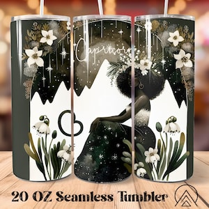 Capricorn African Woman Seamless Tumbler Wrap Capricorn Zodiac Tumbler Zodiac Tumbler Designs Capricorn Tumbler, Gifts for her, Digital file
