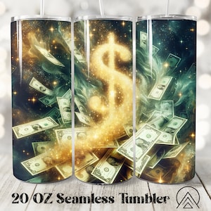 Dollar Bills Seamless Tumbler wrap Money Tumbler sublimazione Treasure Tumbler designs Banconote Tumbler PNG, Regali per lei, File digitali