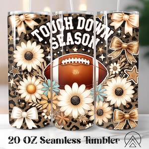 Touch Down Saison Nahtloser Becher American Football Becher Sublimation Fußballbecher Designs, Geschenke für Fußballspieler, digitale Dateien