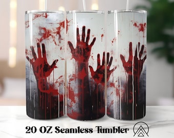 Zombie hand 20oz Sublimation tumbler designs Halloween Straight & Tapered tumbler wrap files