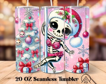 Christmas Skeleton Seamless tumbler wrap Skeleton Xmas tumbler sublimation Christmas Skeleton tumbler design, Gifts for her, Digital files
